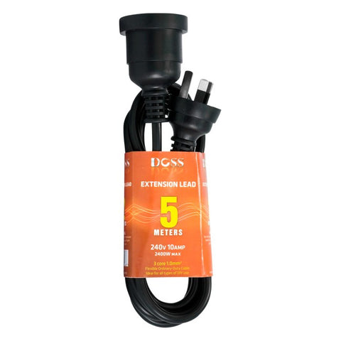 EXL5MB 5M POWER EXTENSION LEAD BLACK DOSS DOSS