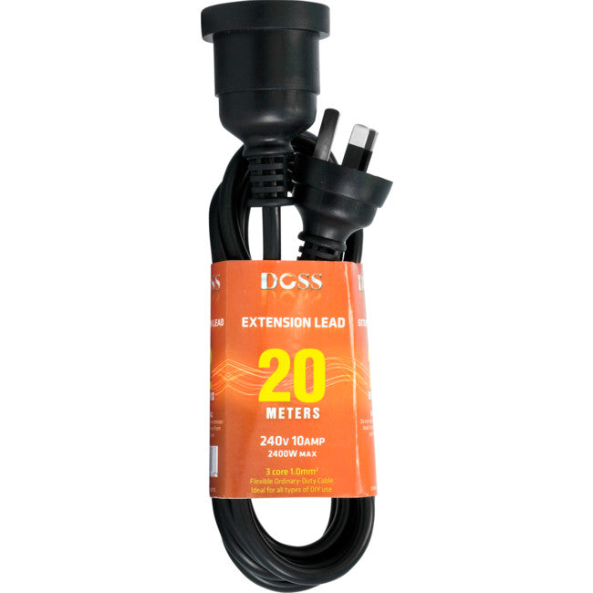 EXL20MB 20M POWER EXTENSION LEAD BLACK DOSS