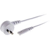 720ACRW FLAT MAINS TO FIG 8 LEAD - 2M WHITE* RIGHT ANGLE PLUG DOSS