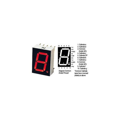 FND500 0.5" 7-SEGMENT LED DISPLAY COMMON CATHODE RED ZD-1855