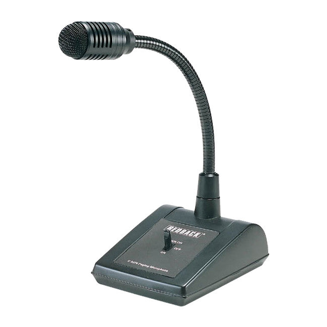 C0377 - 3 PIN XLR DESKTOP PAGING MIC - 2M LEAD - REDBACK