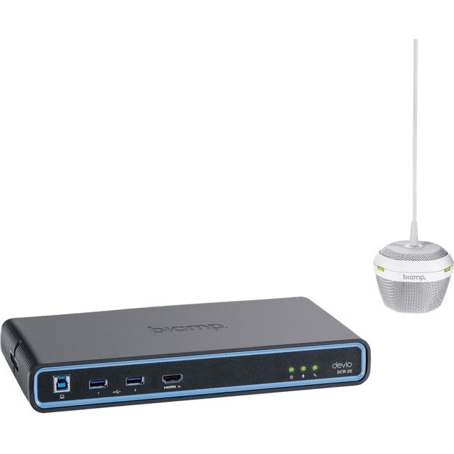 DEVSCR20C CONFERENCING HUB & CEILING MIC DEVIO BUNDLE - WEB BASED BIAMP BIA-DEVSCR20C