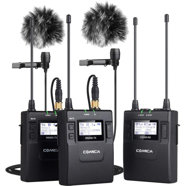 WM300A UHF WIRELESS MICROPHONE WITH DUAL TRANSMITTER COMICA CVM-WM300A