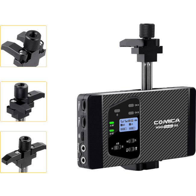 WS60COMBO UHF WIRELESS MICROPHONE DUAL TRANSMITTER AND RECEIVER COMICA CVM-WS60COMBO