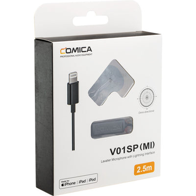 V01SPMI LAVALIER MICROPHONE FOR IPHONE WITH LIGHTNING INTERFACE 2.5M COMICA CVM-V01SPMI 2.5M