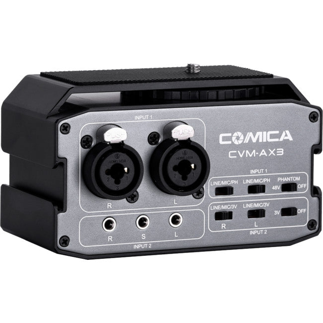 AX3 DUAL CH PREAMP AUDIO MIXER XLR/6.35/3.5MM COMICA CVM-AX3