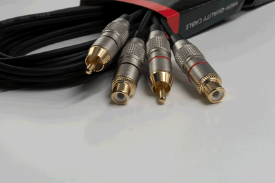 Event Lighting 2RCA2RCAF5EL - 5m 2x RCA Male to Female Signal Lead - Red and Black Ring