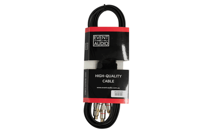 Event Lighting 2RCA2RCAF3EL - 3m 2x RCA Male to Female Signal Lead - Red and Black Ring