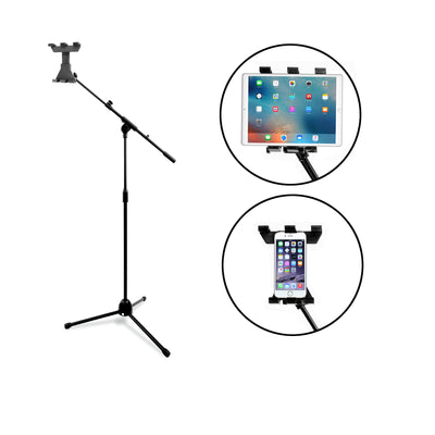 360° Phone Tablet Mount Clamp Holder For Microphone Mic or Camera Stand 3/8" or 1/4" Thread