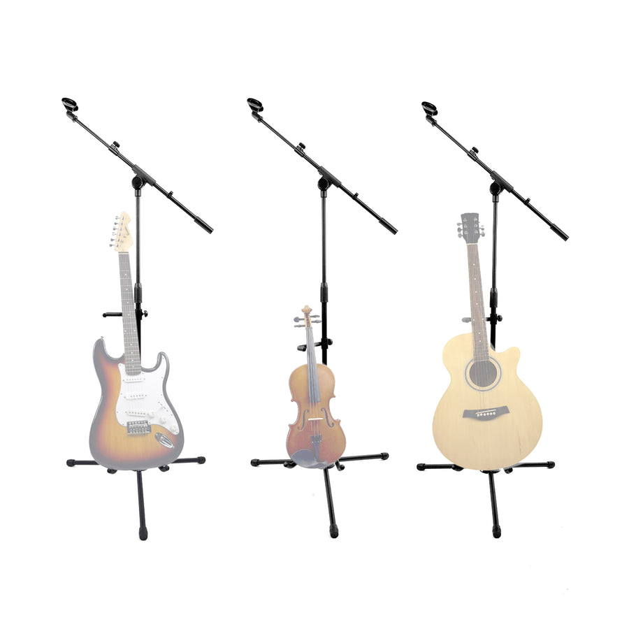 Mic & Musical Instrument Stand Mount Holder Combo Suits Microphone Guitar Violin Ukulele