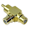 PA2480 RCA PLUG TO 2X RCA SOCKETS GOLD PLATED DOUBLE ADAPTOR