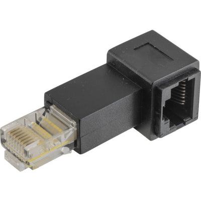 PA4406 - RIGHT ANGLE RJ45 8P8C ADAPTOR - RJ45 PLUG TO RJ45 SOCKET - PRO2