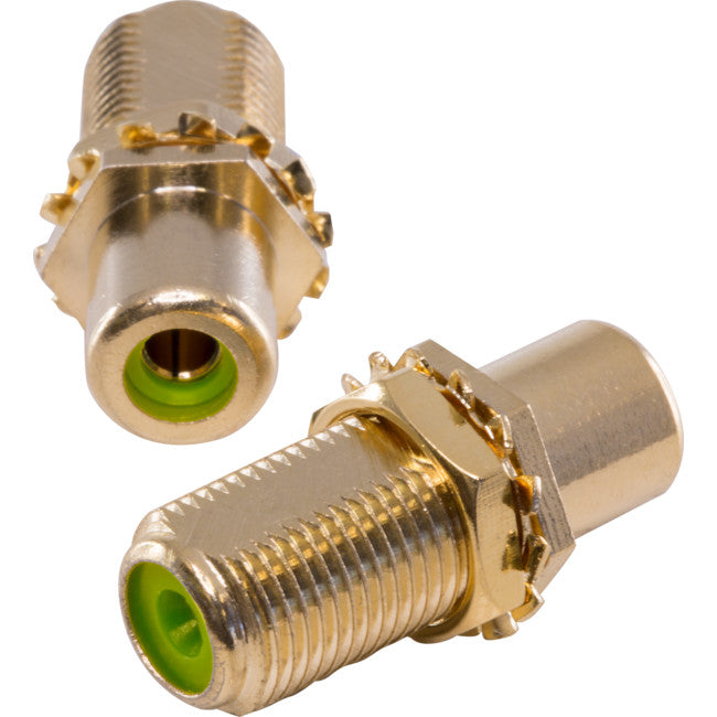 KPARCFY GOLD 'F' SOCKET TO RCA SOCKET YELLOW JOINER - KORDZ KORDZ KPA-RCF-Y