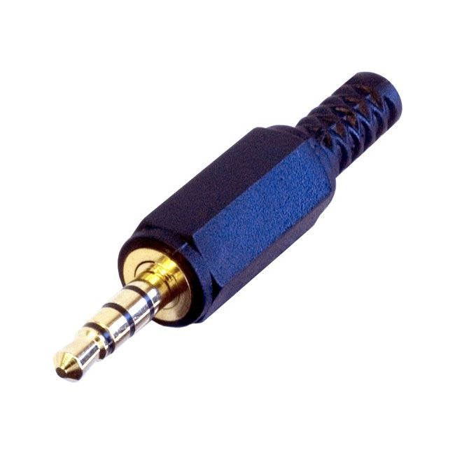 PD1255 3.5MM 4 CONTACT PHONO PLUG BLACK PLASTIC PP0138 PP-0138
