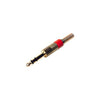 PD1453 6.3MM GOLD STEREO PHONO PLUG RED - SPRING PROTECTION A-386