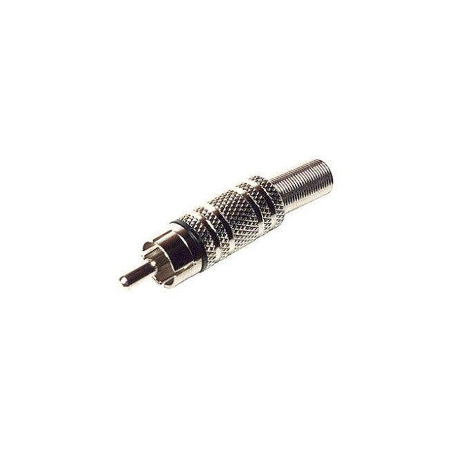 PD2949 RCA PLUG METAL BLACK SPRING PROTECTION A-439/S BLK