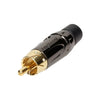 PD2975 RCA PLUG SHORT BLACK SHELL WITH GOLD CONTACTS ACPL-CBK AMPHENOL 30362975