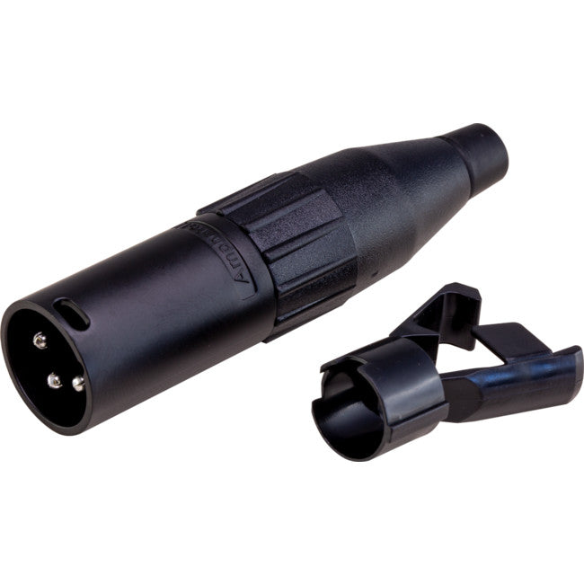 PD5304 3 PIN XLR LINE PLUG ( AC3MB ) METAL BLACK AMPHENOL AC3MB