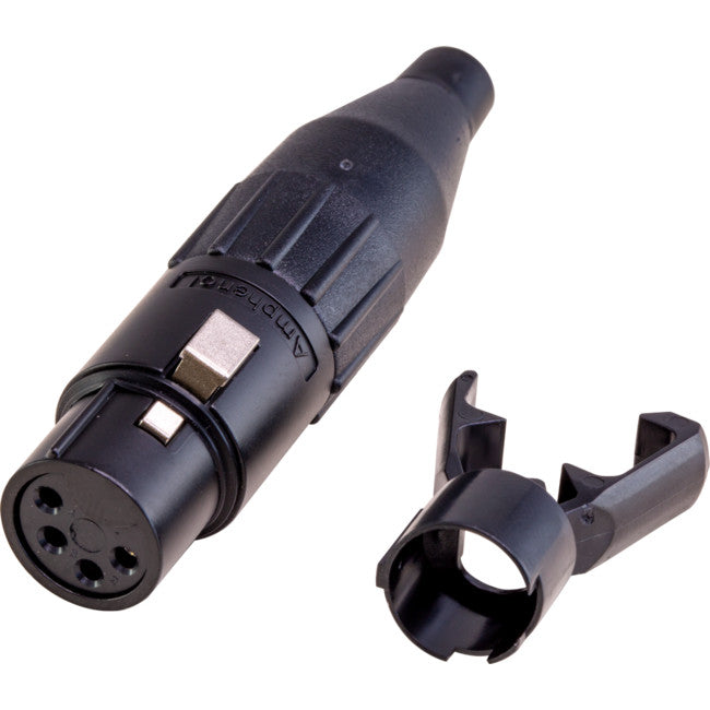 PD5333 4 PIN XLR LINE SOCKET - BLACK (AC4FB) AMPHENOL AC4FB