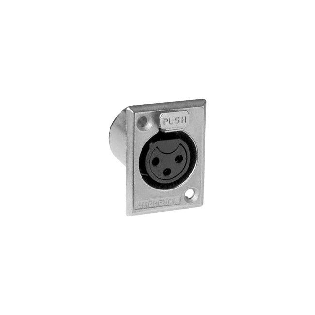 PD5365 3 PIN PANEL XLR SOCKET METAL RECTANGULAR AMPHENOL AC3FPZ