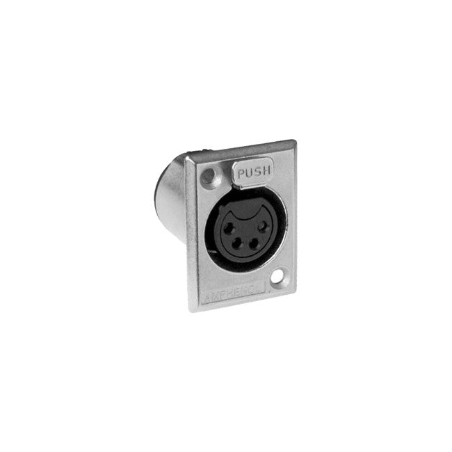 PD5381 4 PIN PANEL XLR SOCKET METAL RECTANGULAR AMPHENOL AC4FPZ