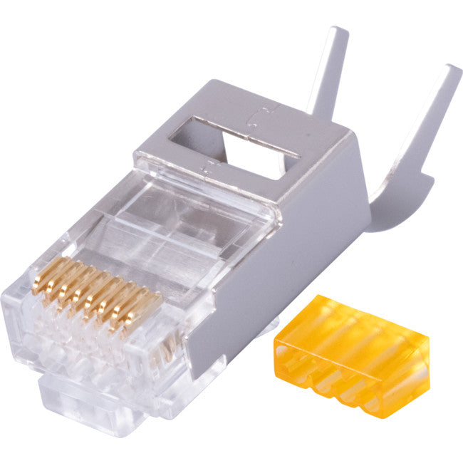 T3SPSC6G1.35 50PK STP RJ45 CAT6A SNAP PLUG SHIELDED EXT GROUND 2PC1.35MM T3 SP-STP-13X-50AP