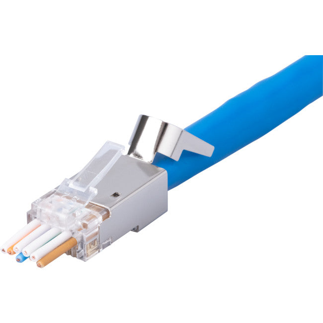 T3SPSC6G1.35 50PK STP RJ45 CAT6A SNAP PLUG SHIELDED EXT GROUND 2PC1.35MM T3 SP-STP-13X-50AP