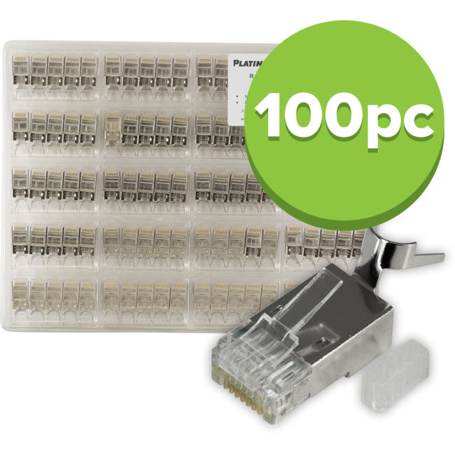PT45C6S-100 RJ45 CAT6A SHIELDED CONNECTOR SUIT TELE TITANXG 100PK 106190 PLATINUM TOOLS 106190