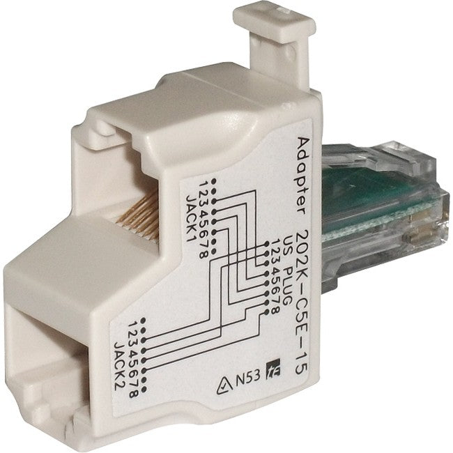 PK4543 RJ45 VOICE/VOICE LINE SPLITTER 1X RJ45 PLUG TO 2X RJ45 SOCKET NA-C5E-15