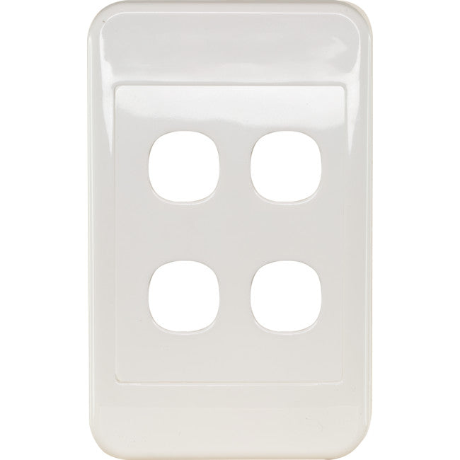 PK4594 4 GANG WALL PLATE WHITE CLIPSAL 2000 SERIES CLIPSAL CLI2034VHWE