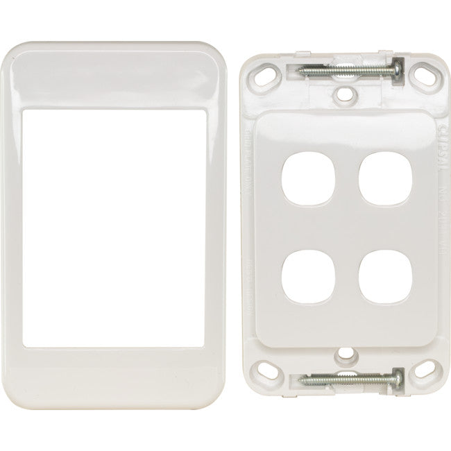 PK4594 4 GANG WALL PLATE WHITE CLIPSAL 2000 SERIES CLIPSAL CLI2034VHWE