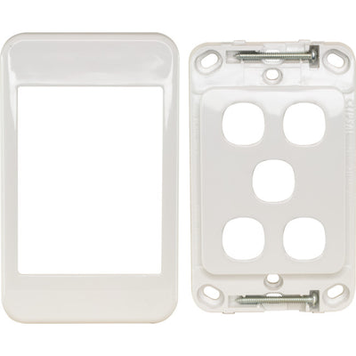 PK4595 5 GANG WALL PLATE WHITE CLIPSAL 2000 SERIES CLIPSAL CLI2035VHWE