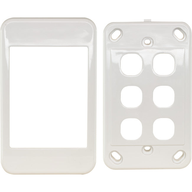 PK4596 6 GANG WALL PLATE WHITE CLIPSAL 2000 SERIES CLIPSAL CLI2036VHWE