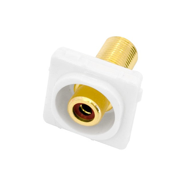 PK4650 RED RCA SOCKET TO 'F' SOCKET INSERT TO SUIT CLIPSAL GOLD PRO2 05BC2R