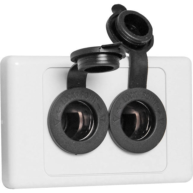 L1037 CARAVAN DUAL 12V WALL PLATE L1037