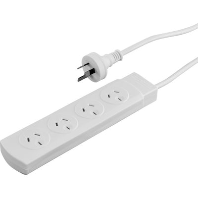 PB40 4 WAY POWER BOARD WHITE WITH OVERLOAD PROTECTION DOSS