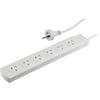 PB60 6 WAY POWERBOARD WHITE WITH OVERLOAD PROTECTION DOSS