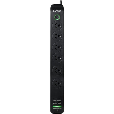 RAP6 RAPTOR 6 WAY SURGE PROTECTED POWERBOARD 30W PD USB-C 30W QC USB-A JACKSON 33531072