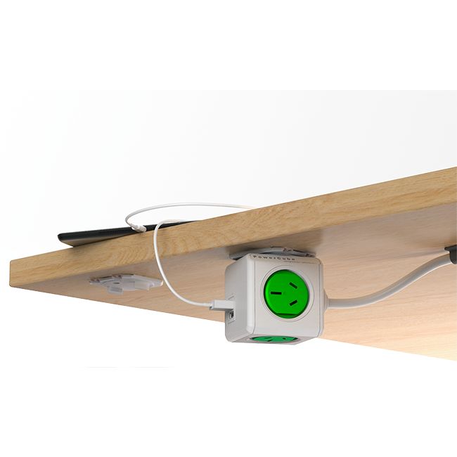 PCEUGN 4 WAY SURGE PROTECTOR WITH USB GREEN POWERCUBE EXTENDED USB ALLOCACOC PCUBE54-GN