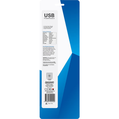 PT2929SUSB3C - 4 WAY SURGE POWERBOARD - WITH 2 X USB & 2 X USB-C PORTS - JACKSON
