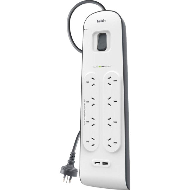 BSV804 8 WAY POWER BOARD WITH 2.4A USB SURGE PROTECTION BELKIN 33531262