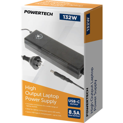 LPS20 132W LAPTOP POWER SUPPLY 12-24V WITH USB POWERTECH 33771331