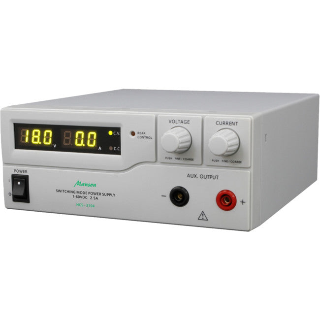 HCS3104 1-60VDC 2.5A LAB. POWER SUPPLY REMOTE PROGRAMMABLE MANSON 33771662