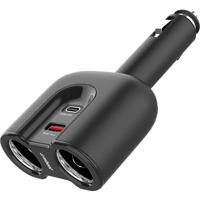 MBCHGRC28 DUAL PORT USB-C CAR CHARGER CIG SPLITTER PD QC MBEAT MB-CHGR-C28