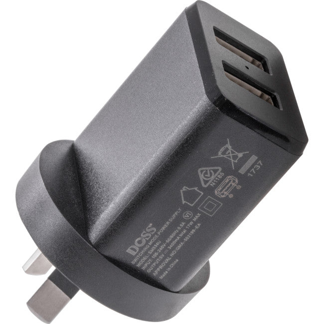 SM534U 5V DC 3.4A DUAL USB CHARGER 3.4A TOTAL POWER SUPPLY DOSS GPE017B