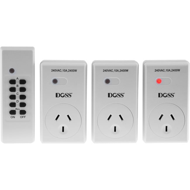 MRC03V2 MAINS OUTLET REMOTE CONTROLLER 1 REMOTE 3 MAINS DOSS SWITCH DOSS RC10-RCS19AS