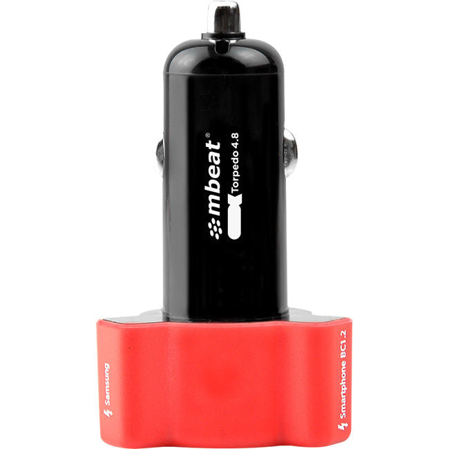 348RED 3 PORT 4.8AMP USB CIG CHARGER RED MBEAT CHGR-348-RED