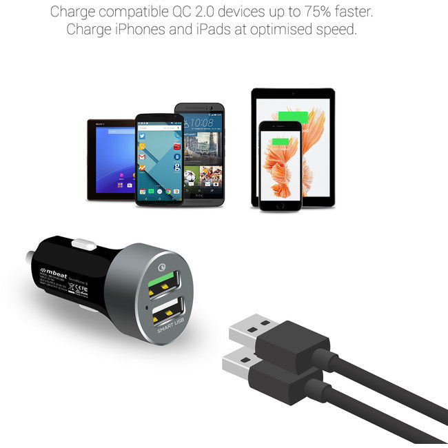 MBCHGRQBS QUICK CHARGE 2.0 CAR CHARGER MBEAT 33774472