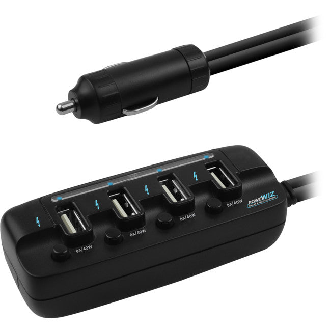USBC480 4 PORT USB RAPID CAR CHARGER 8A 40W MBEAT MB-USBC480.