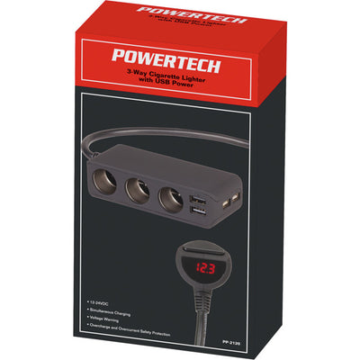 PP2120 3 WAY CIG CHARGER WITH 4 USB PP2120